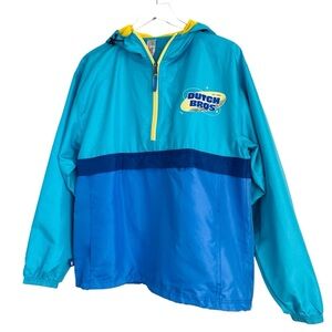 Dutch Bros Retro Color Block Hooded Windbreaker 1/4 Zip Pullover Size M